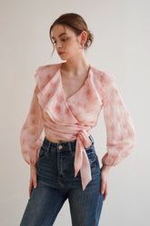 Angela Tencel And Linen Wrap Top